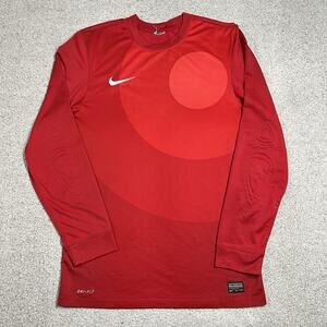Nike Jersey Mens Small Red Long Sleeve Padded Elbow Goalkeeper Park IV